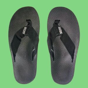 Scott Hawaii Makaha Men's Flip Flop Size 4 Arch Support Black Orthopedic